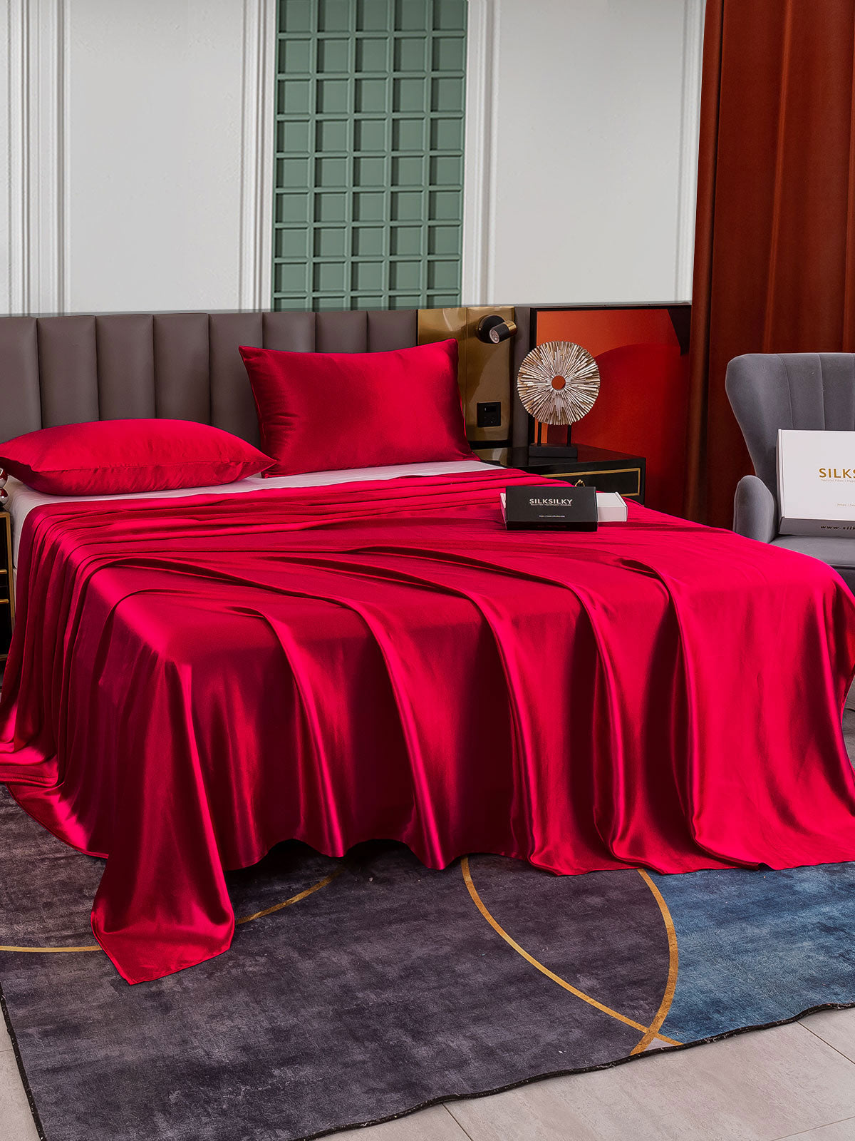 Set di seta da 3 pezzi 25Momme: lenzuolo sopra + 2 federe