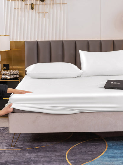 Set da 3 pezzi in seta 19Momme: lenzuolo con angoli + 2 federe