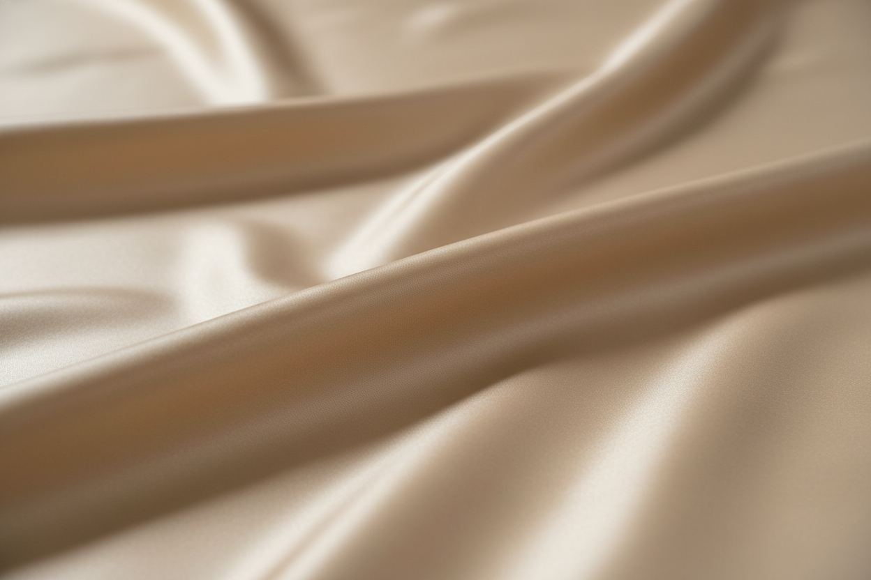 Detalhe da textura premium da seda