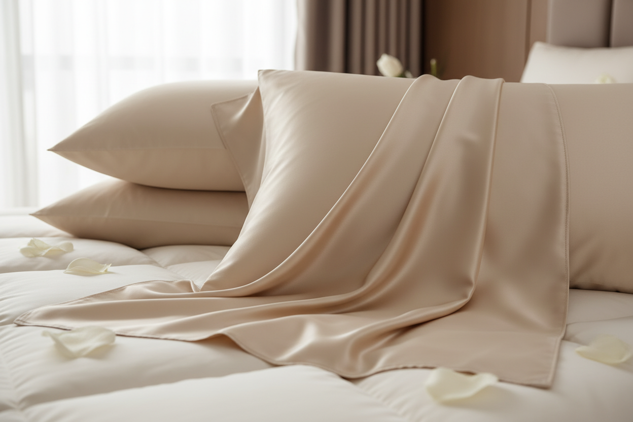 Dettaglio federe in seta premium 22 Momme