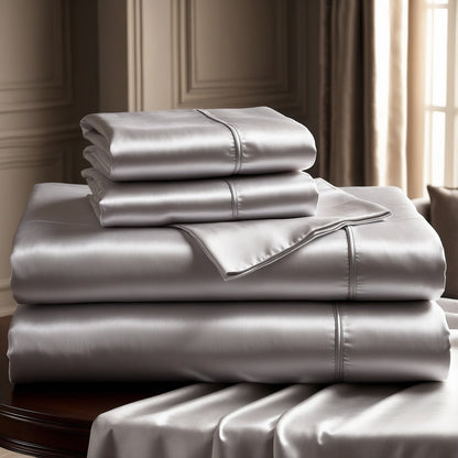 SET DI 10 PEZZI PER LETTO DI LUSSO IN SETA EGIZIANA